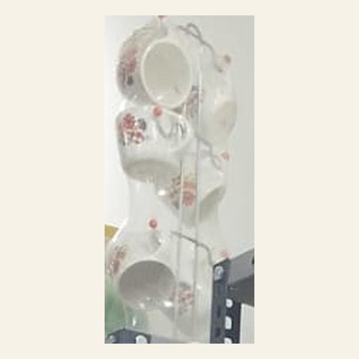 Ceramic Cup Set with Stand (6 Pcs)