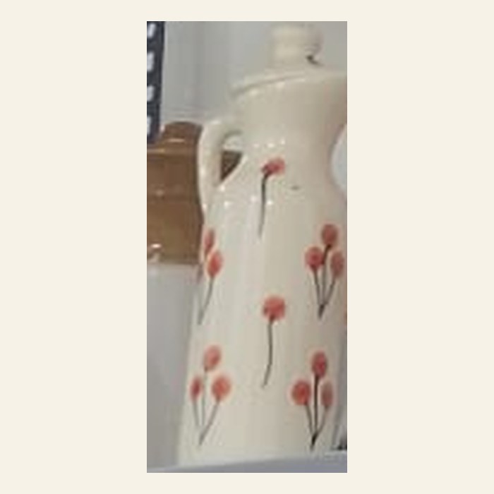 Hand-Painted Ceramic Oil Bottle